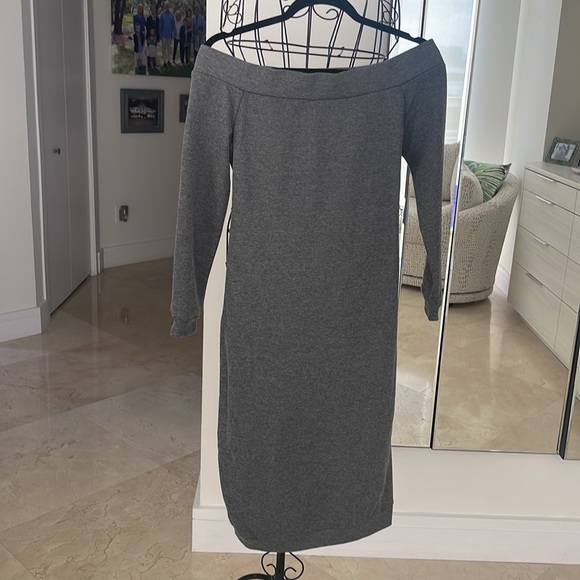 NWT SOPRANO TIE FRONT OFF THE SHOULDER SWEATSHIRT DRESS - Picture 7 of 8
